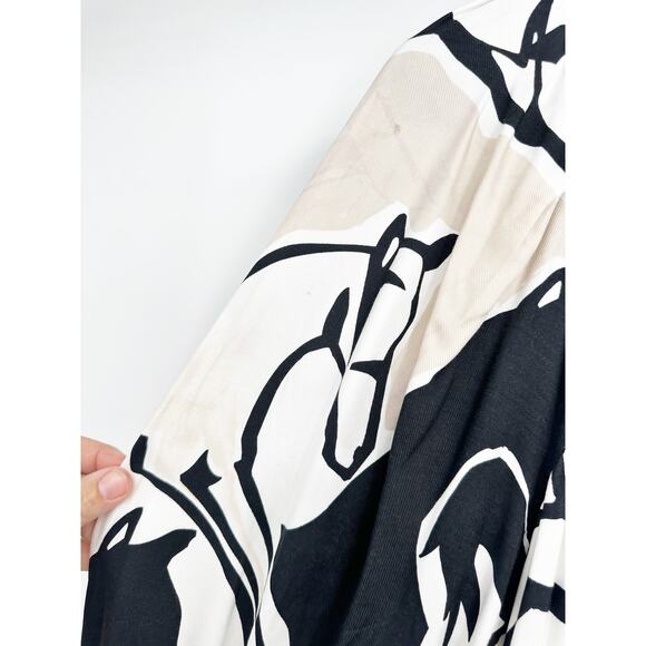 Ted Baker Sydnei Horse Print Long Sleeve Shirtdress Size 2 NEW No Belt - Picture 6 of 6